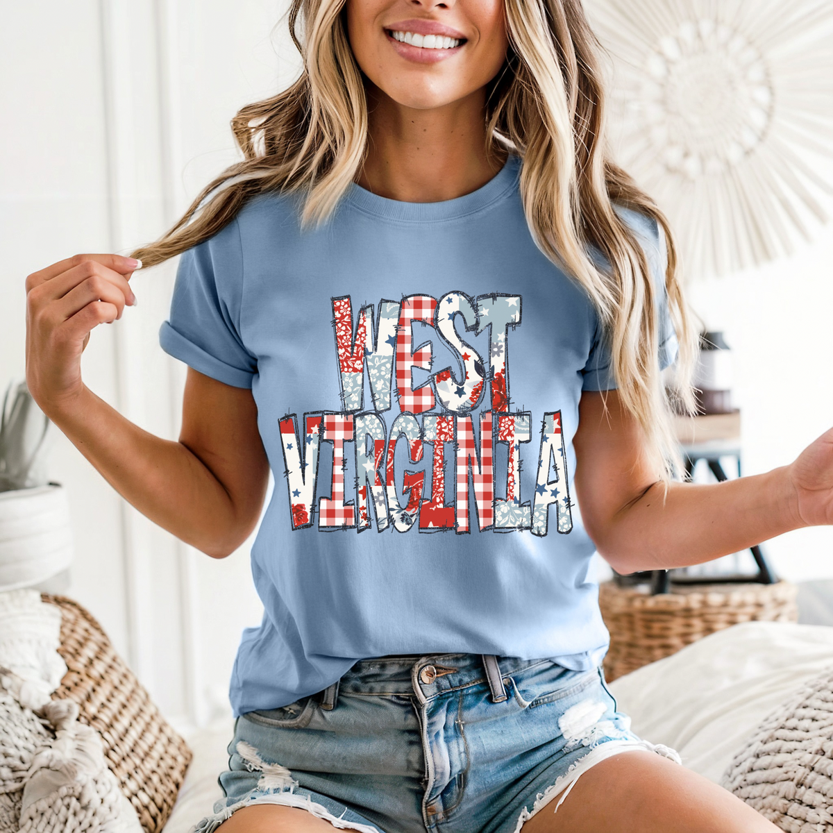West Virginia Doodle Patch & Glitter Digital Design, PNG