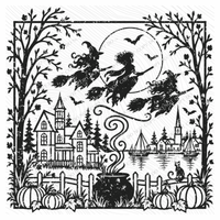Hocus Pocus Silhouette Digital Design, PNG