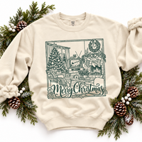 Merry Christmas Vintage Christmas Silhouette Digital Design, PNG