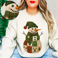 Snowman Burlap & Plaid Digital Download, PNG