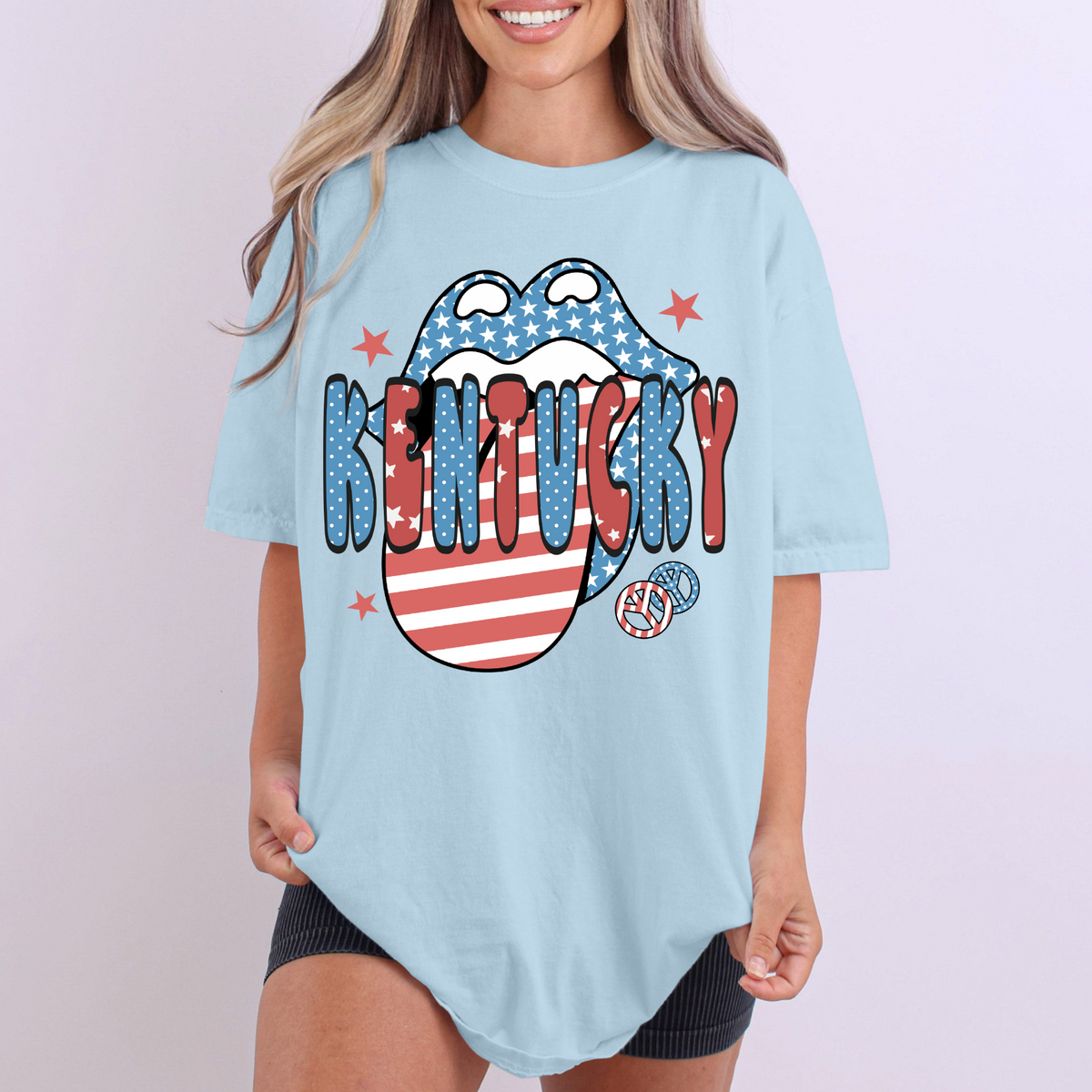 Kentucky Patriotic Lips & Tongue Digital Design, PNG