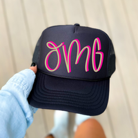 OMG 3D Sassy Script Bright Pink & Green Digital Design, PNG