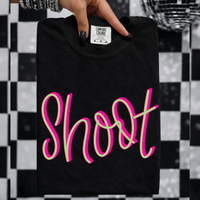 Shoot  3D Sassy Script Bright Pink & Green Digital Design, PNG