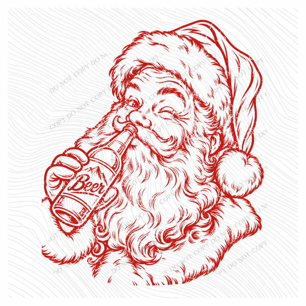 Beer Santa Digital Design, PNG