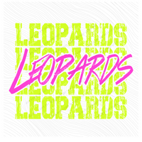 Leopards Stacked Cutout Bright Yellow & Pink Digital Design, PNG