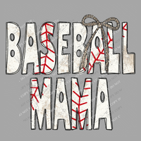 Baseball Mama Baseball Stitch Leopard Bow Doodle Distressed Digital Design, PNG