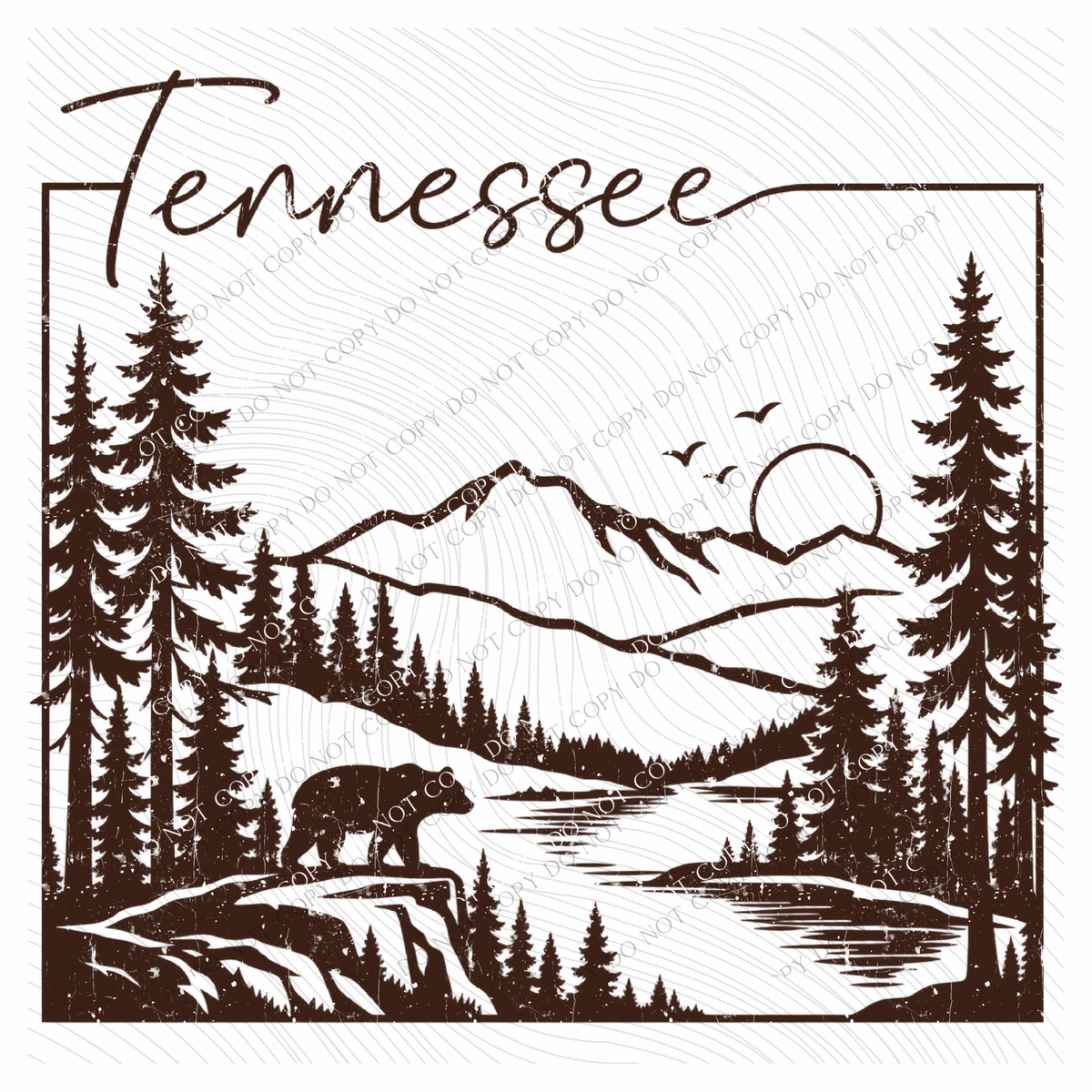 States Nature Scenery Silhouette (includes both brown & cream with purchase) Digital Design, PNG