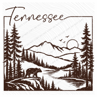 States Nature Scenery Silhouette (includes both brown & cream with purchase) Digital Design, PNG