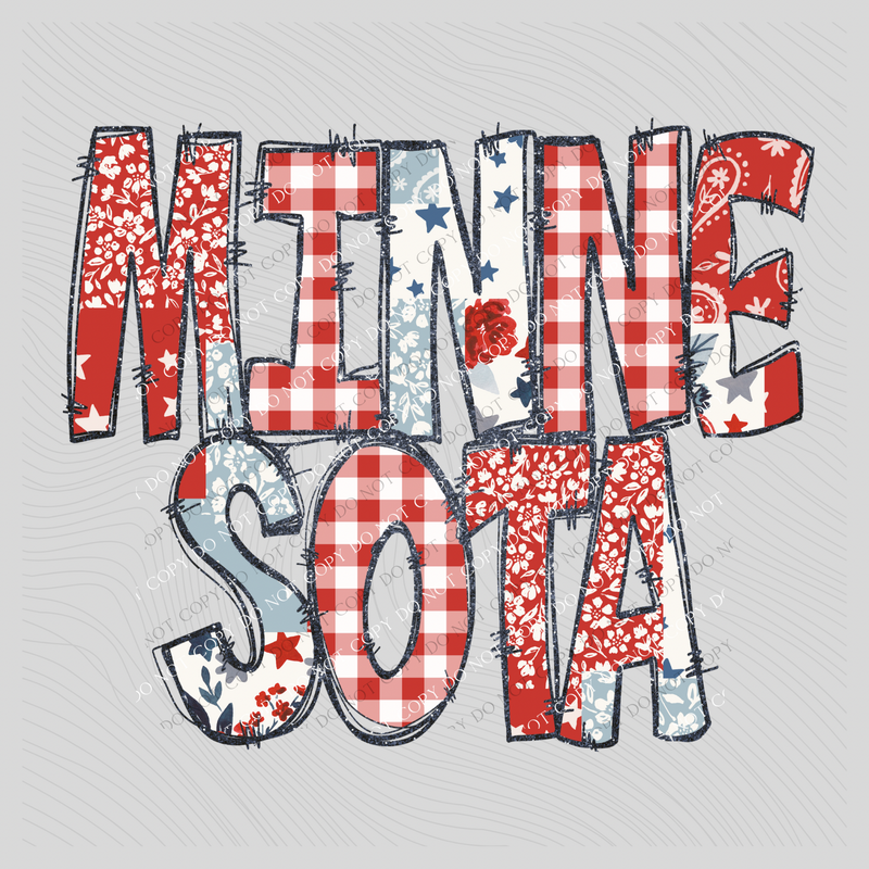 Minnesota Doodle Patch & Glitter Digital Design, PNG