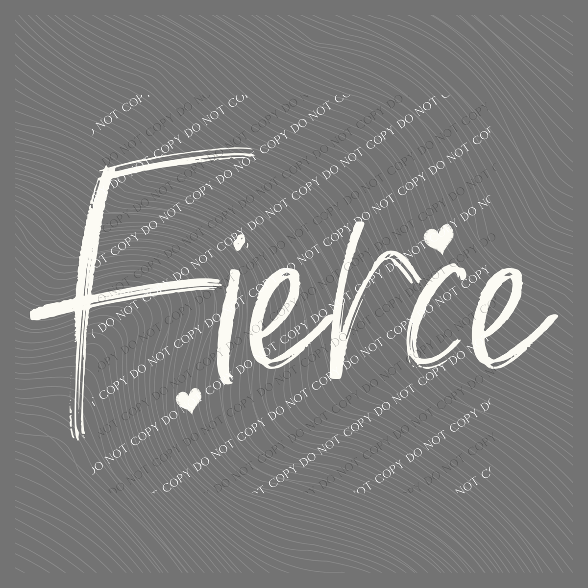 Fierce Sketched Script Hearts in Off-white Digital Design, PNG
