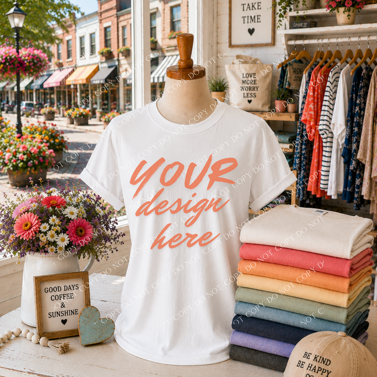 Blank Everyday Boutique Mockup, Comfort Colors 1717 White