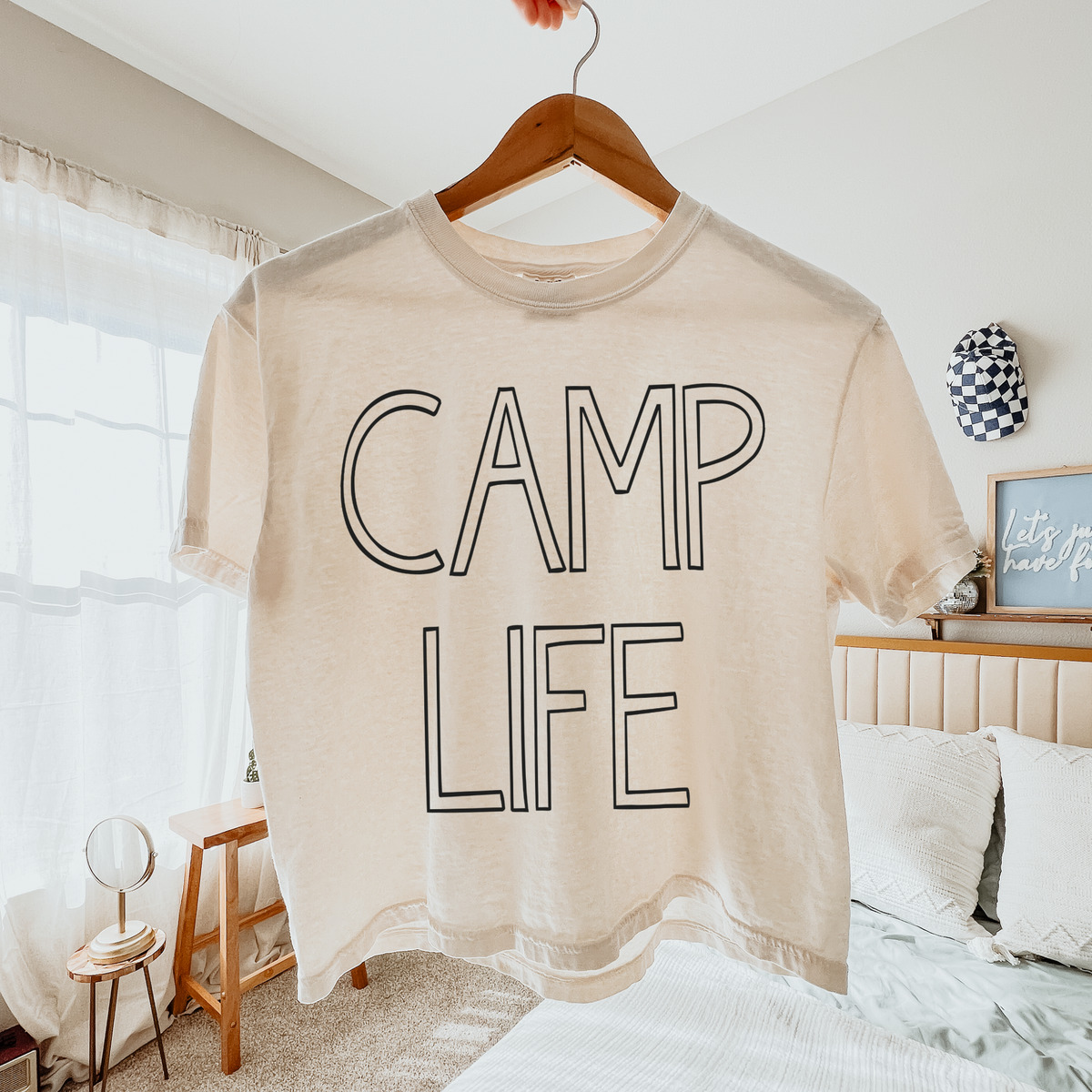 Camp Life Simple Outline in Black Digital Design, PNG
