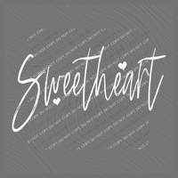 Sweetheart Script Hearts in Off-white Digital Design, PNG