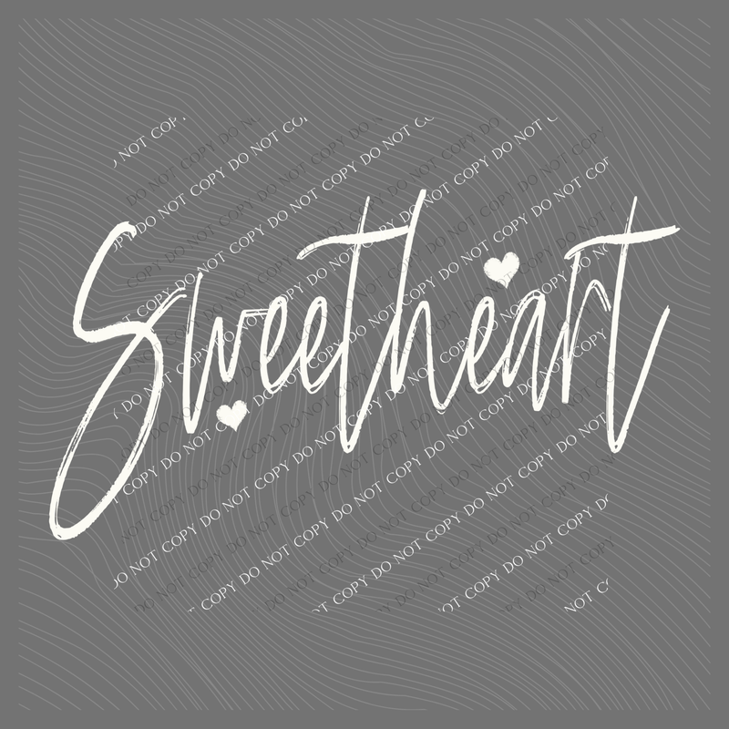 Sweetheart Script Hearts in Off-white Digital Design, PNG