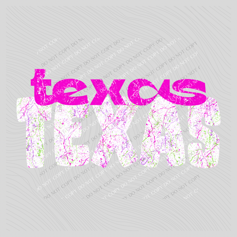 Texas Crackle in Neons & White Digital Design, PNG