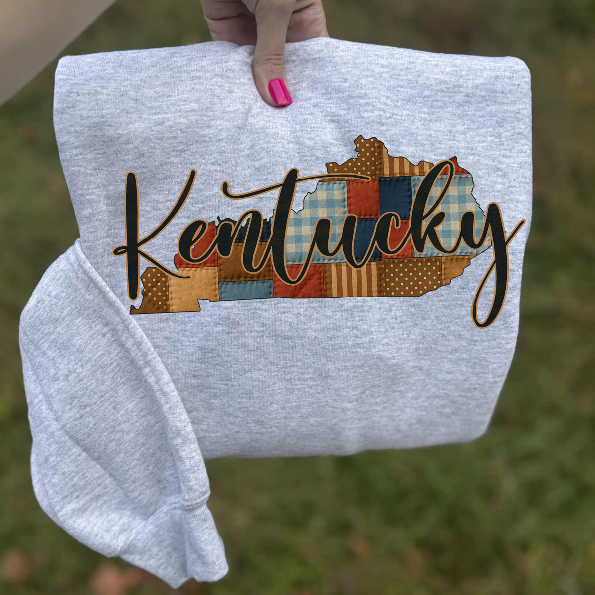 Kentucky Quilted Script State Digital Design, PNG