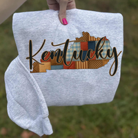 Kentucky Quilted Script State Digital Design, PNG