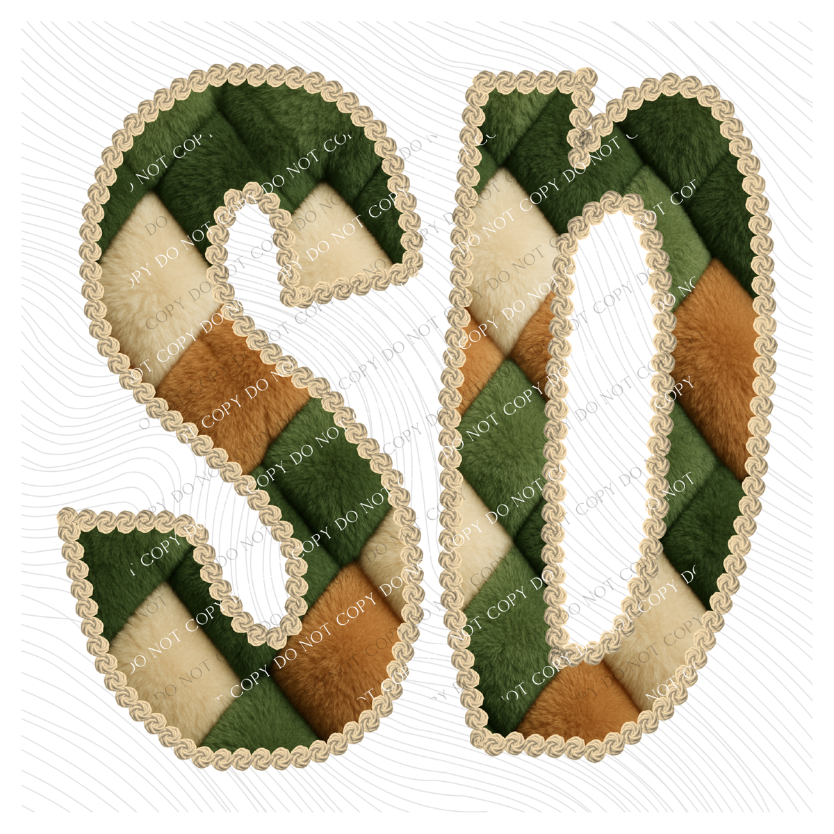 SD South Dakota Stitched Argyle Fur Digital Download, PNG