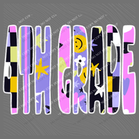 4th Grade Happy Days Doodle Back to School Digital Design, PNG