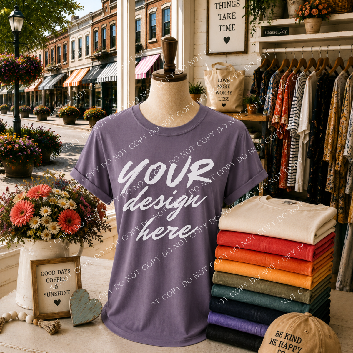 Blank Everyday Boutique Mockup, Comfort Colors 1717 Dusk