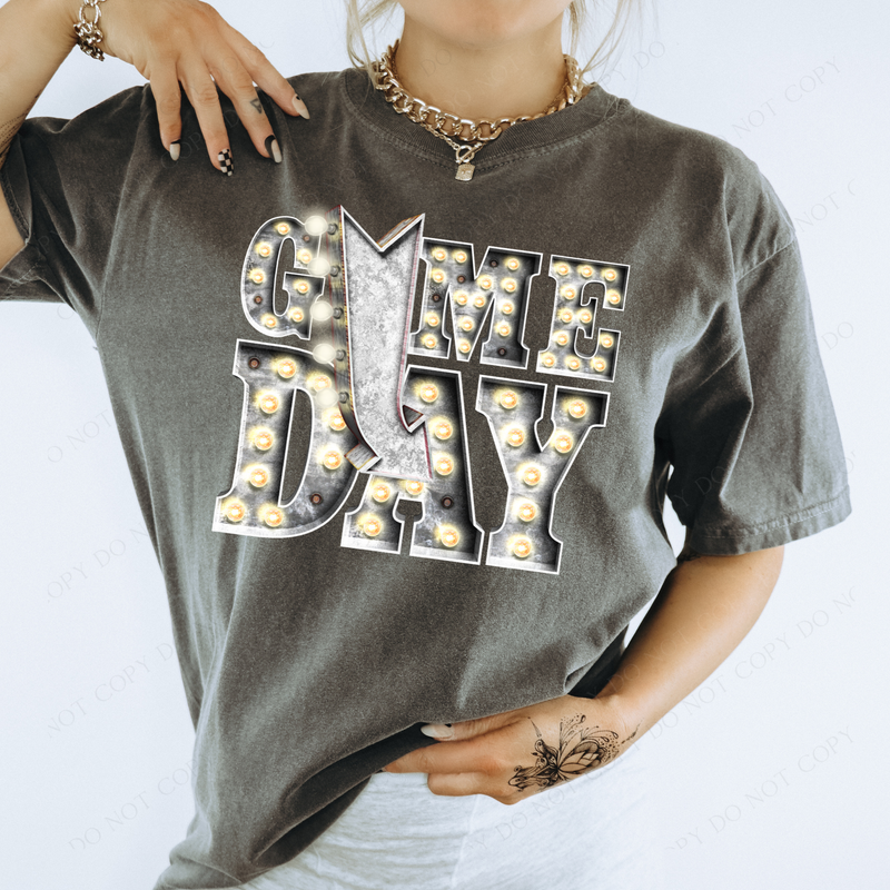 Game Day Silver Marquee Design PNG, Digital Download