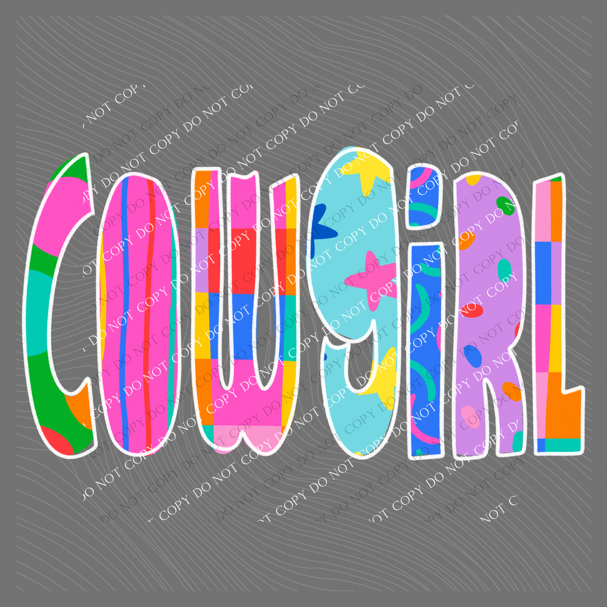 Cowgirl Color Pop Doodle Digital Design, PNG