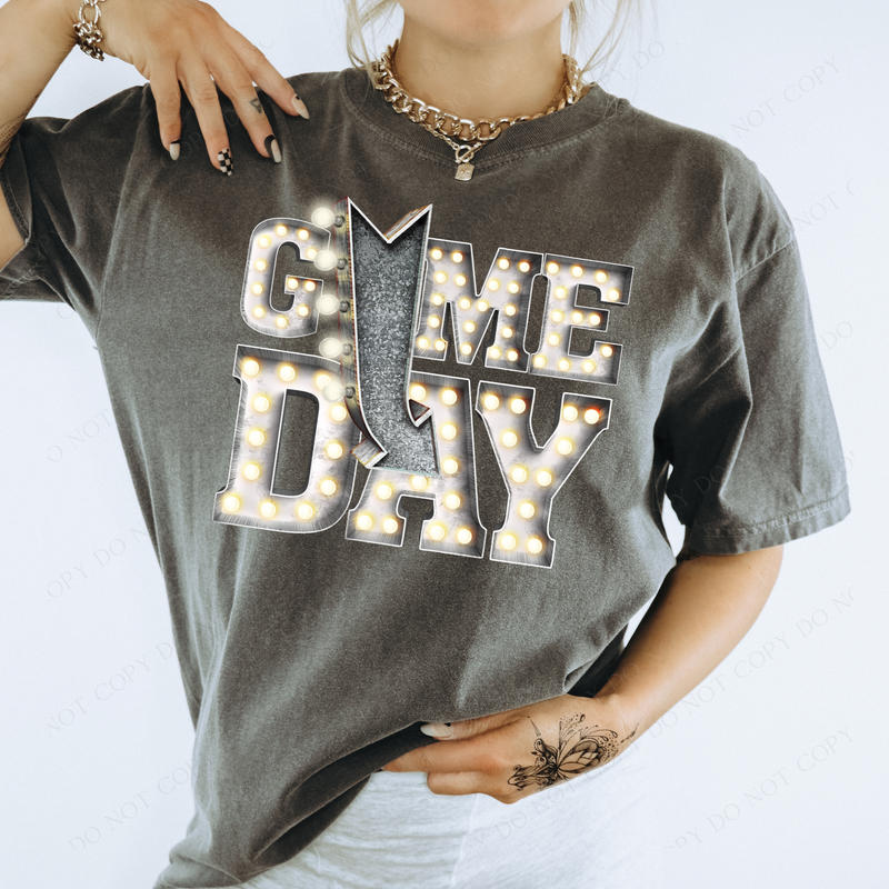 Game Day White Marquee Design PNG, Digital Download