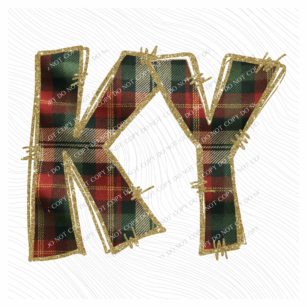 Kentucky Glitter & Plaid Digital Download, PNG
