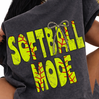 Softball Mode Softball Stitch Leopard Bow Doodle Distressed Digital Design, PNG