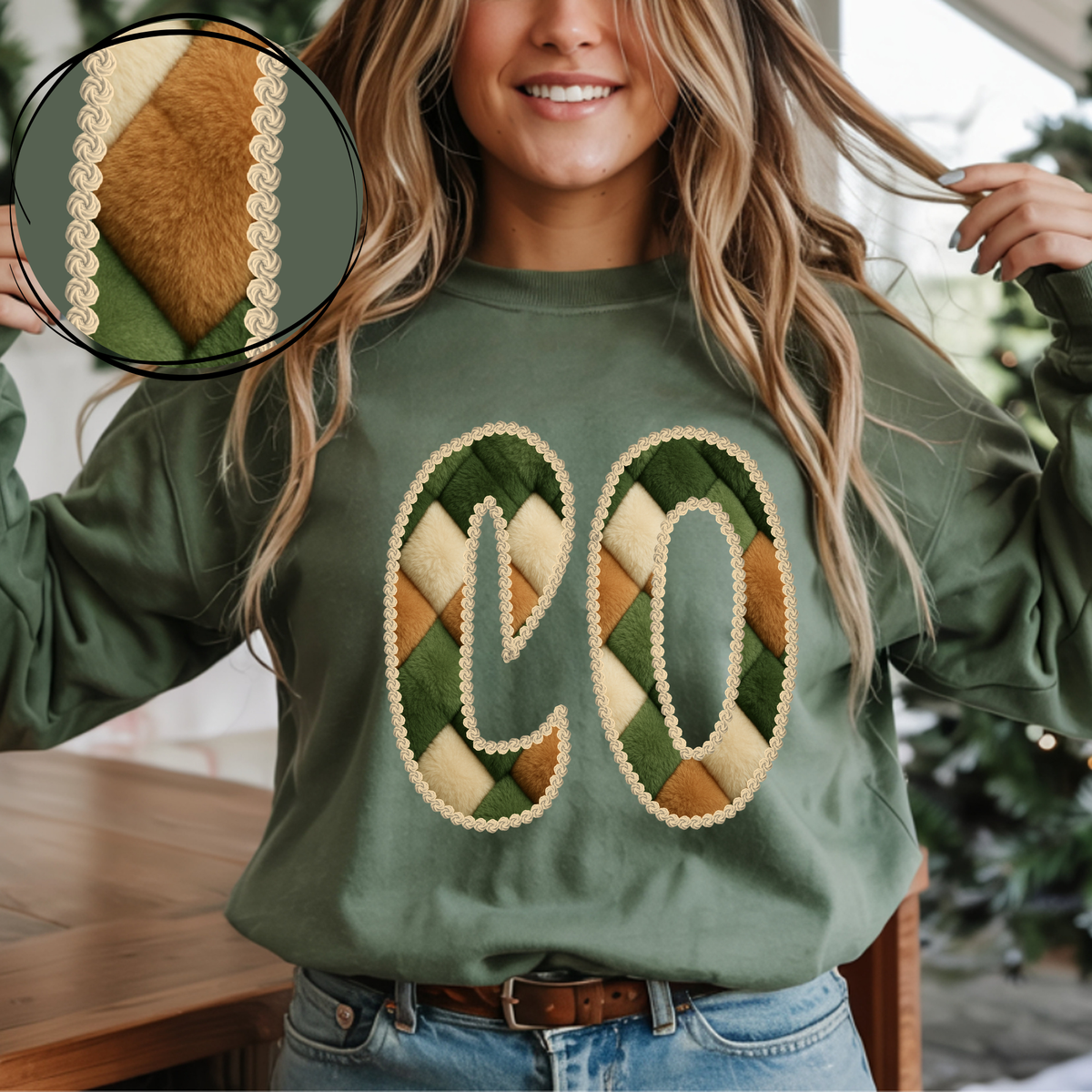 CO Colorado Stitched Argyle Fur Digital Download, PNG