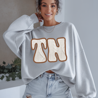 Tennessee TN Sweater Patch in Cream & Brown Digital Design, PNG