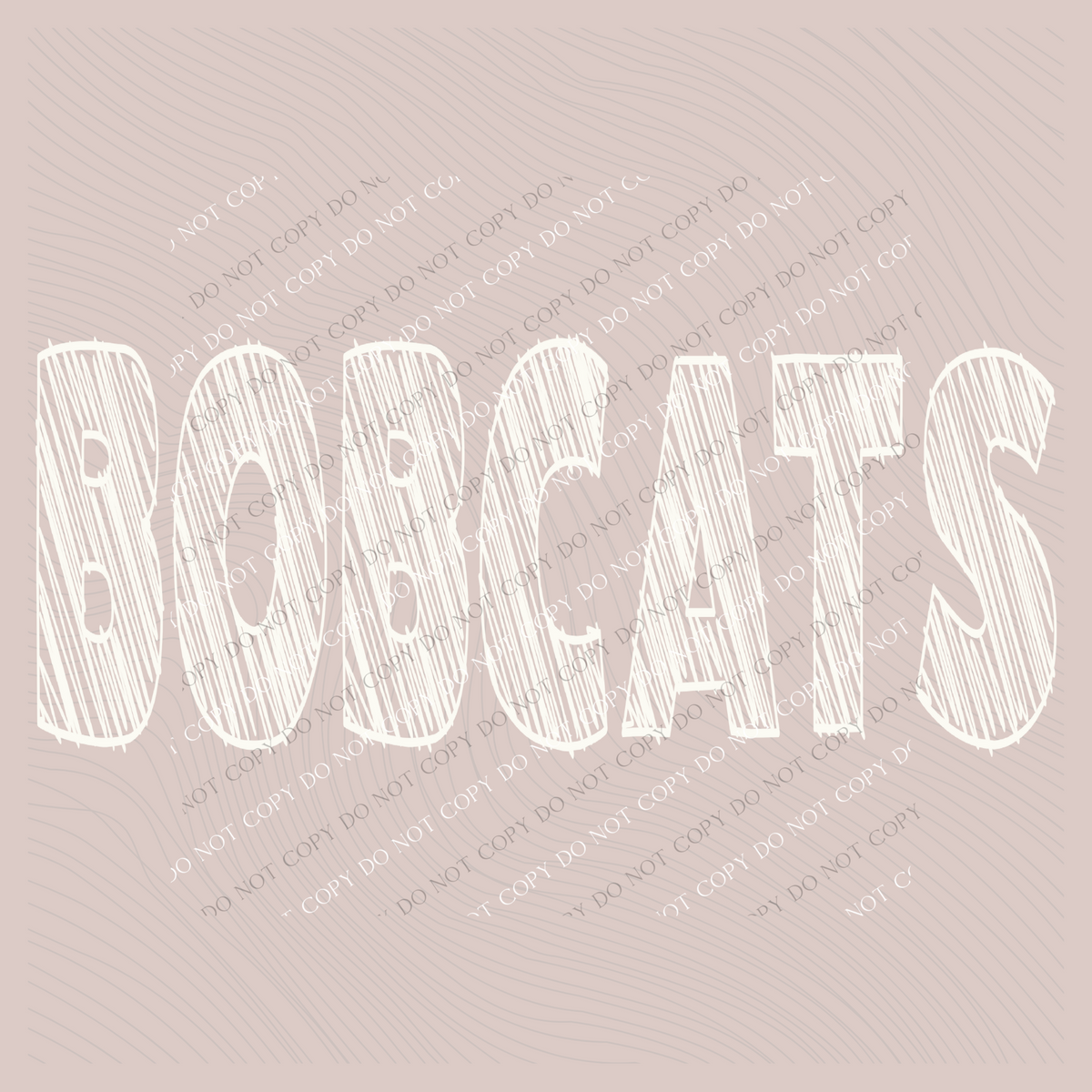 Bobcats Scribble in Cream White Digital Design, PNG