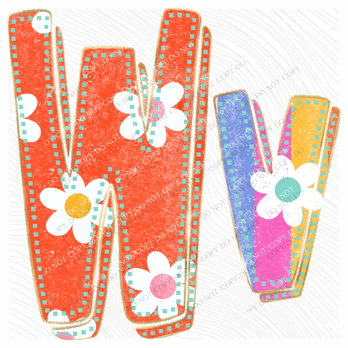 WV West Virginia Flower Power Distressed Doodle Digital Design, PNG