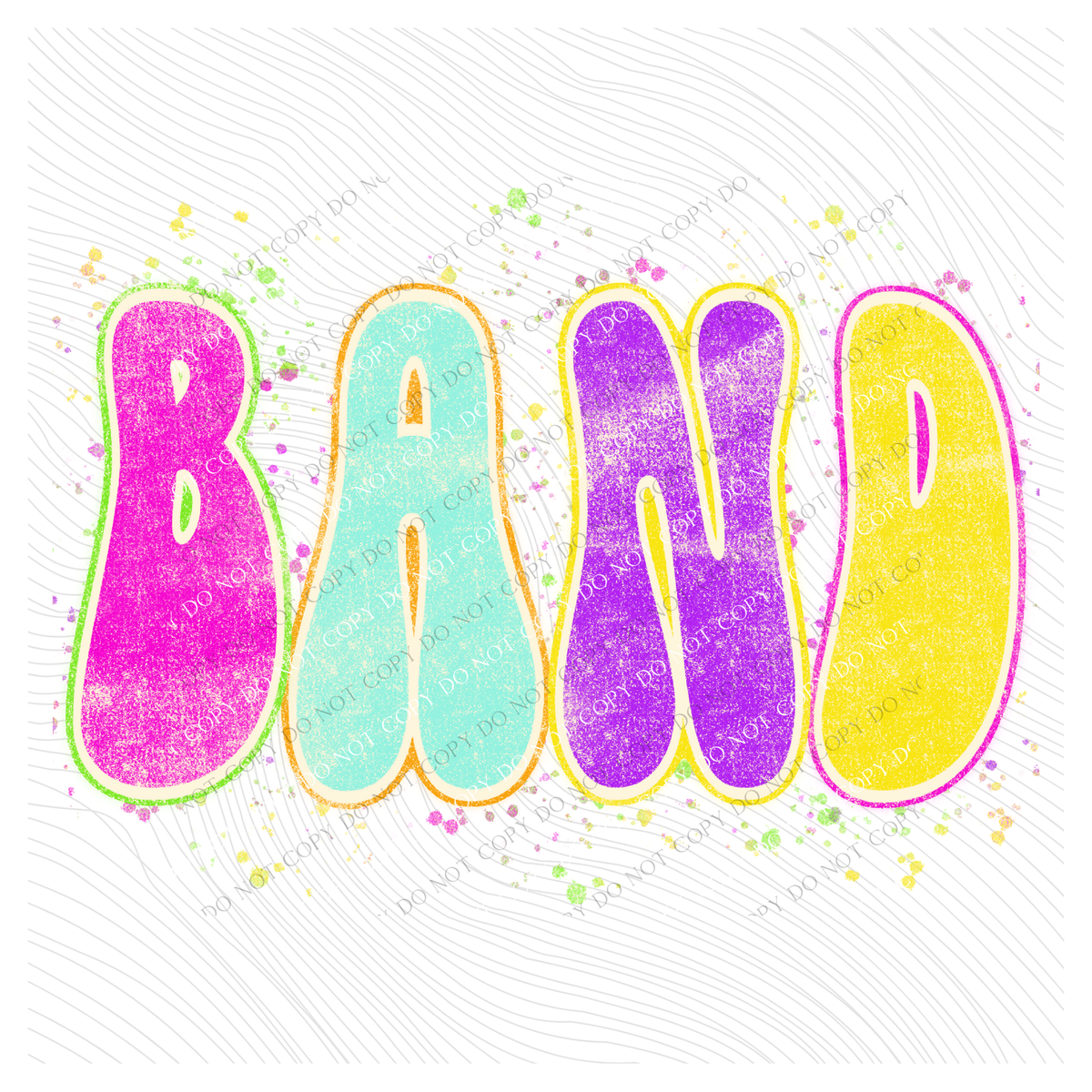 Band Neon Chalky Splatter Digital Design, PNG