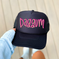 Daggum 3D Sassy Script Bright Pink & Green Digital Design, PNG