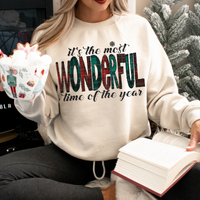 It’s the most Wonderful time of the Year Glitter & Red & Green Plaid Digital Download, PNG