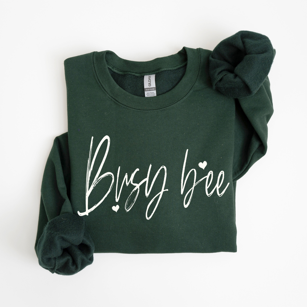 Busy Bee Sketched Script Hearts in Off-white Digital Design, PNG