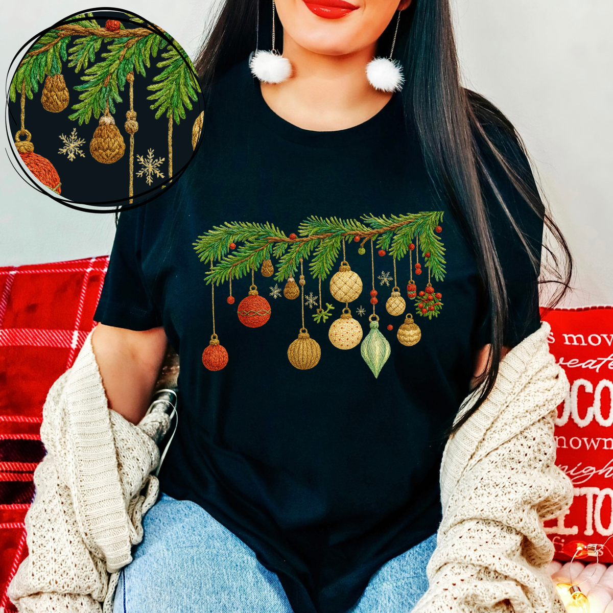 Ornament Garland Knitted Digital Download, PNG