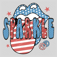 Sparkle Patriotic Lips & Tongue Digital Design, PNG
