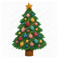 Christmas Tree in 3D Yarn Style Digital Download, PNG