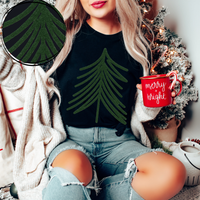 Tree Green Chenille Style Outline Digital Download, PNG