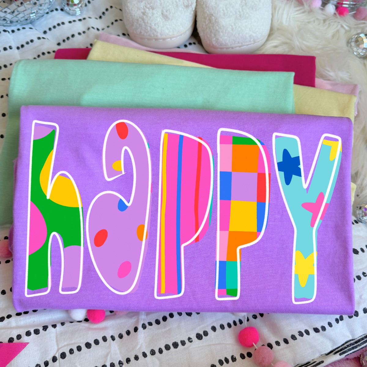 Happy Color Pop Doodle Digital Design, PNG