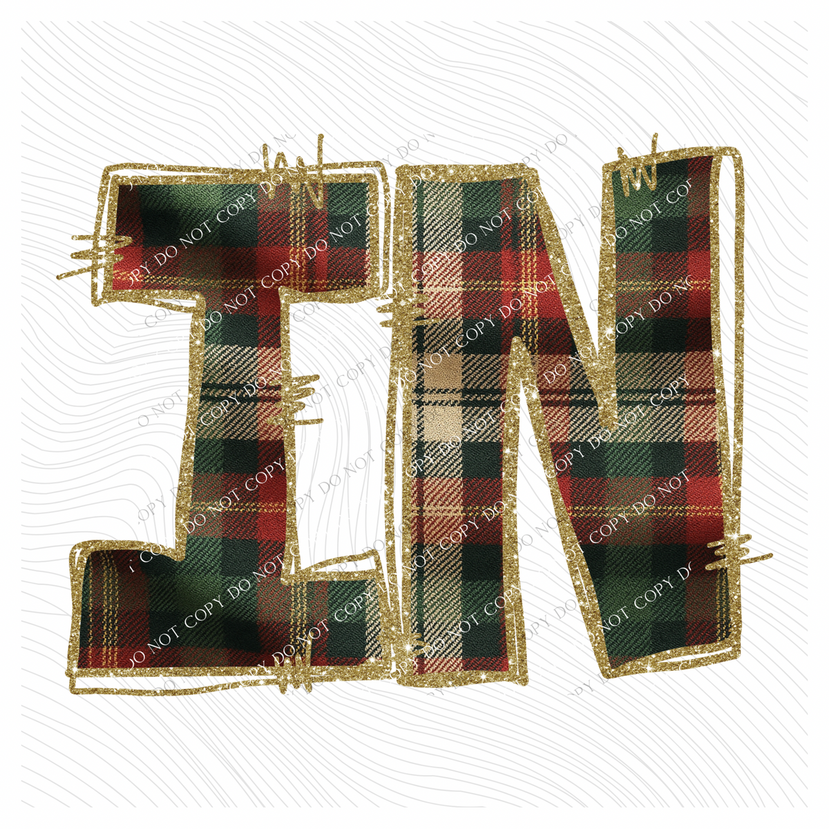 Indiana Glitter & Plaid Digital Download, PNG
