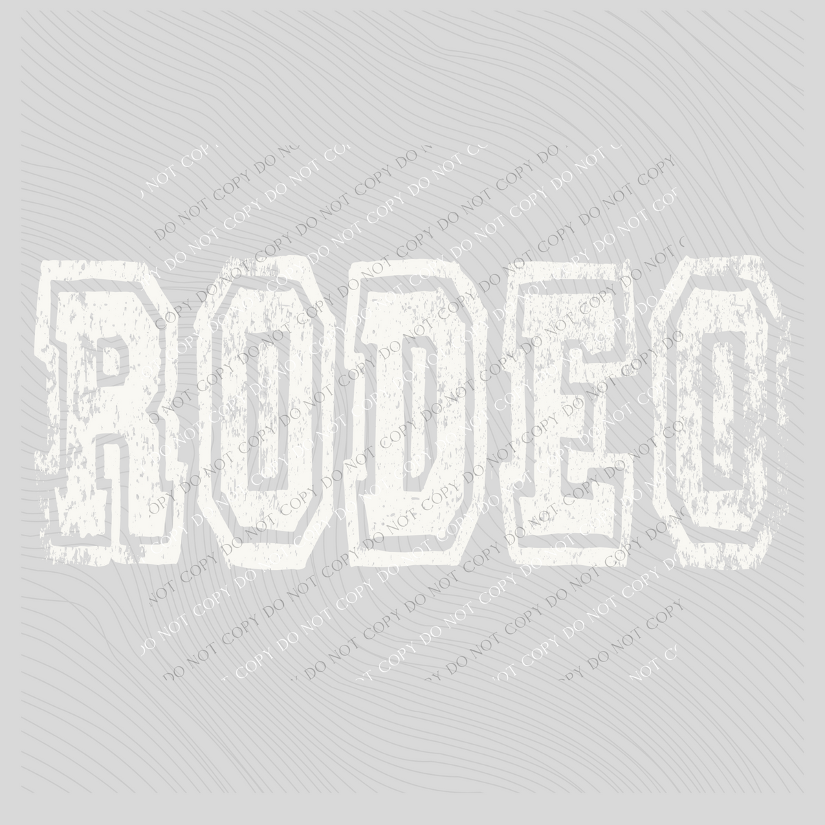 The Word Rodeo Rodeo Varsity Distressed Bundle Word & Lasso Included in White Digital ...