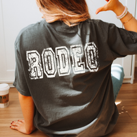 Rodeo Varsity Distressed Bundle Word & Lasso Included in White Digital Design, PNG