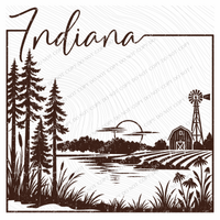 States Nature Scenery Silhouette (includes both brown & cream with purchase) Digital Design, PNG
