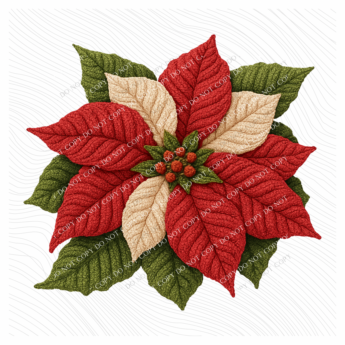 Poinsettia Knitted Digital Download, PNG