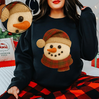 Snowman Plaid Knit Digital Download, PNG