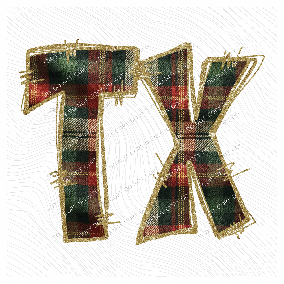 Texas Glitter & Plaid Digital Download, PNG