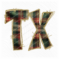 Texas Glitter & Plaid Digital Download, PNG